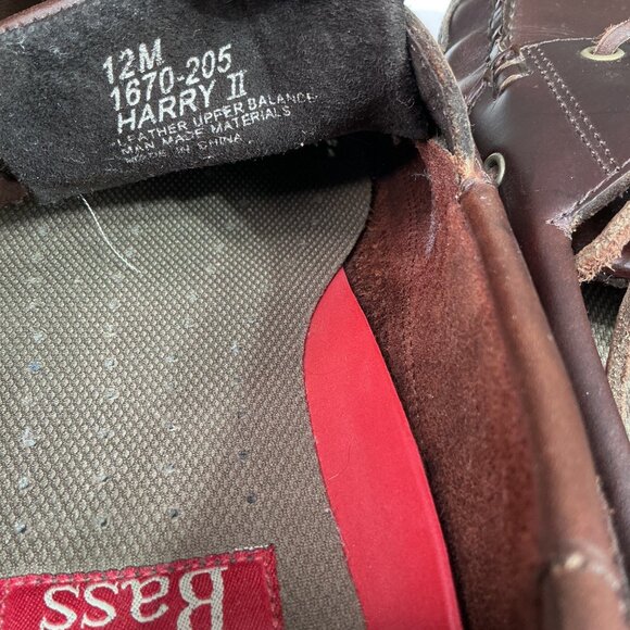 G.H. Bass & Co. Harry II Mens Brown Leather Boat Shoes 12M Rubber Sole - Picture 5 of 8